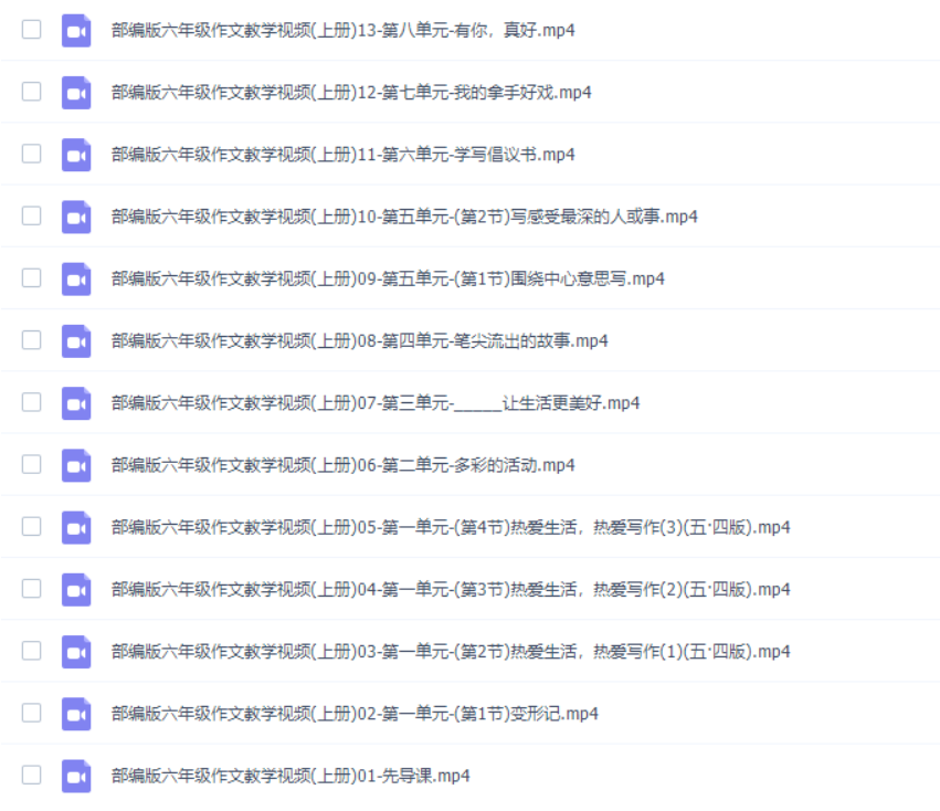 华语未来小学六年级部编版课本作文同步辅导训练提高视频网课-小学语文论坛-小学百度网盘学习资料-看课盘
