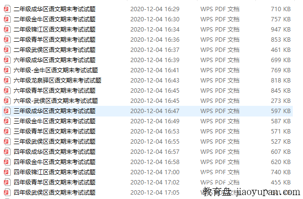 小学各年级上学期期末试题（成都专版）-小学综合论坛-小学百度网盘学习资料-看课盘