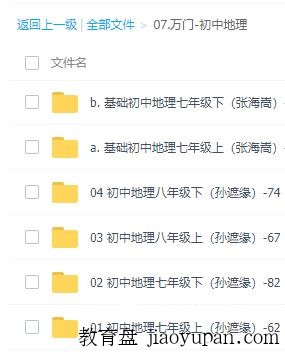 万门初中地理七、八年级视频课程-初中文综论坛-初中百度网盘学习资料-看课盘