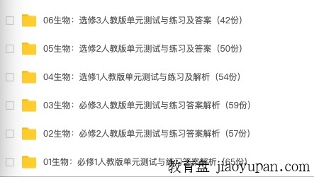 人教版高中生物必修一二三、测试题全套及答案-提分学习方法百度资源论坛-提分学习方法百度资源-看课盘