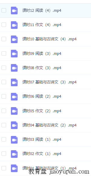 语文尖端课程12课 小学高年级 初中语文-小学语文论坛-小学百度网盘学习资料-看课盘