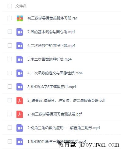 最新曹老师初中数学！！30盘币！-初中数学论坛-初中网盘学习资料-看课盘