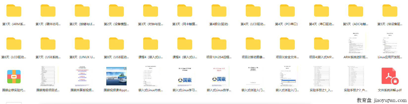 国嵌全套视频-计算机/电子论坛-大学百度网盘学习资料-看课盘