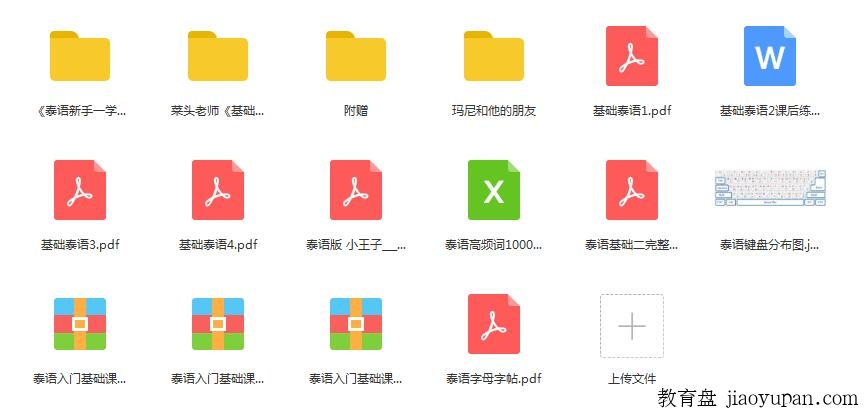 泰语学习资料大全 旅游留学自学都可-大学汇总论坛-大学百度网盘学习资料-看课盘